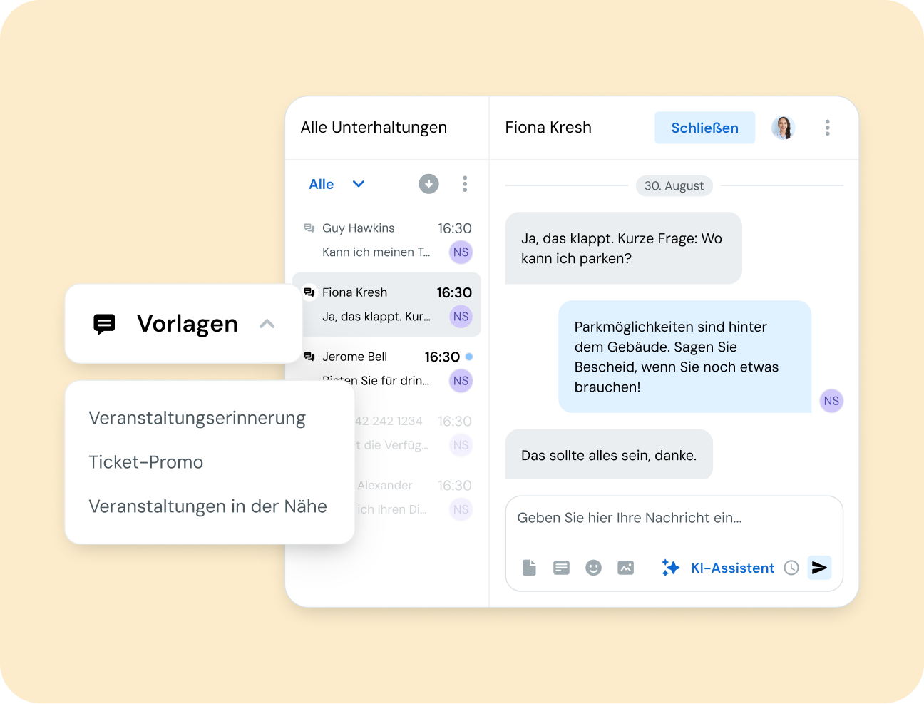 Bild für Einfaches Verwalten von Antworten und Einbinden von Kunden in Echtzeit-Konversationen
