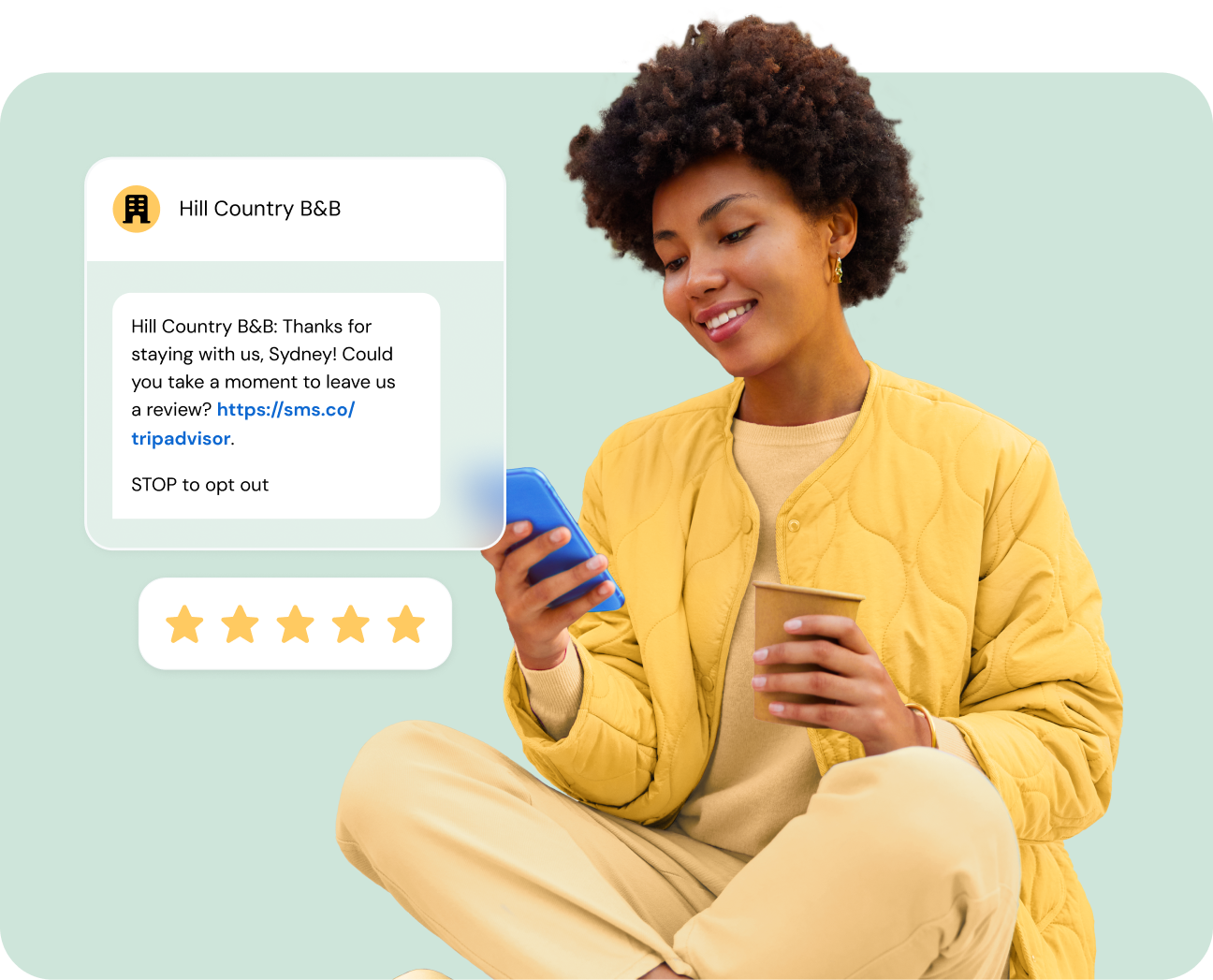 Image for Continue the conversation with an email to text message service