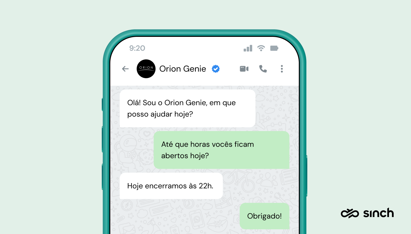 Bot para WhatsApp do Orion Mall em Bangalore