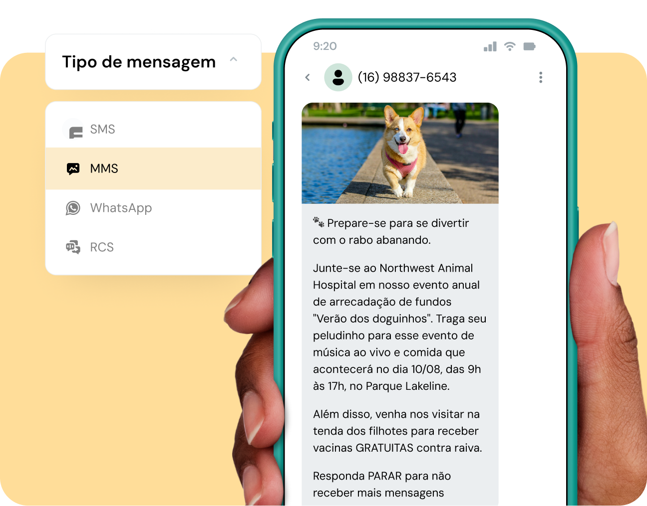 Imagem para SMS que sincroniza com seus sistemas