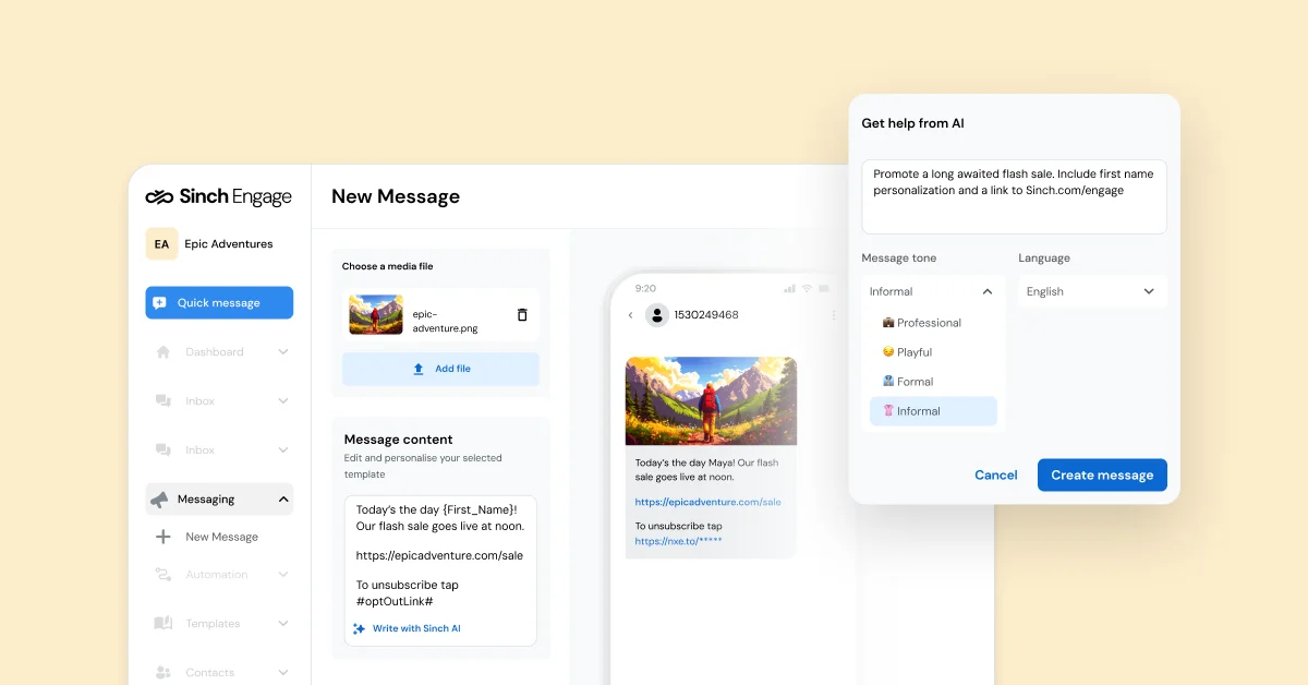 Image for Bring SMS and AI-powered messaging into your existing tool stack.