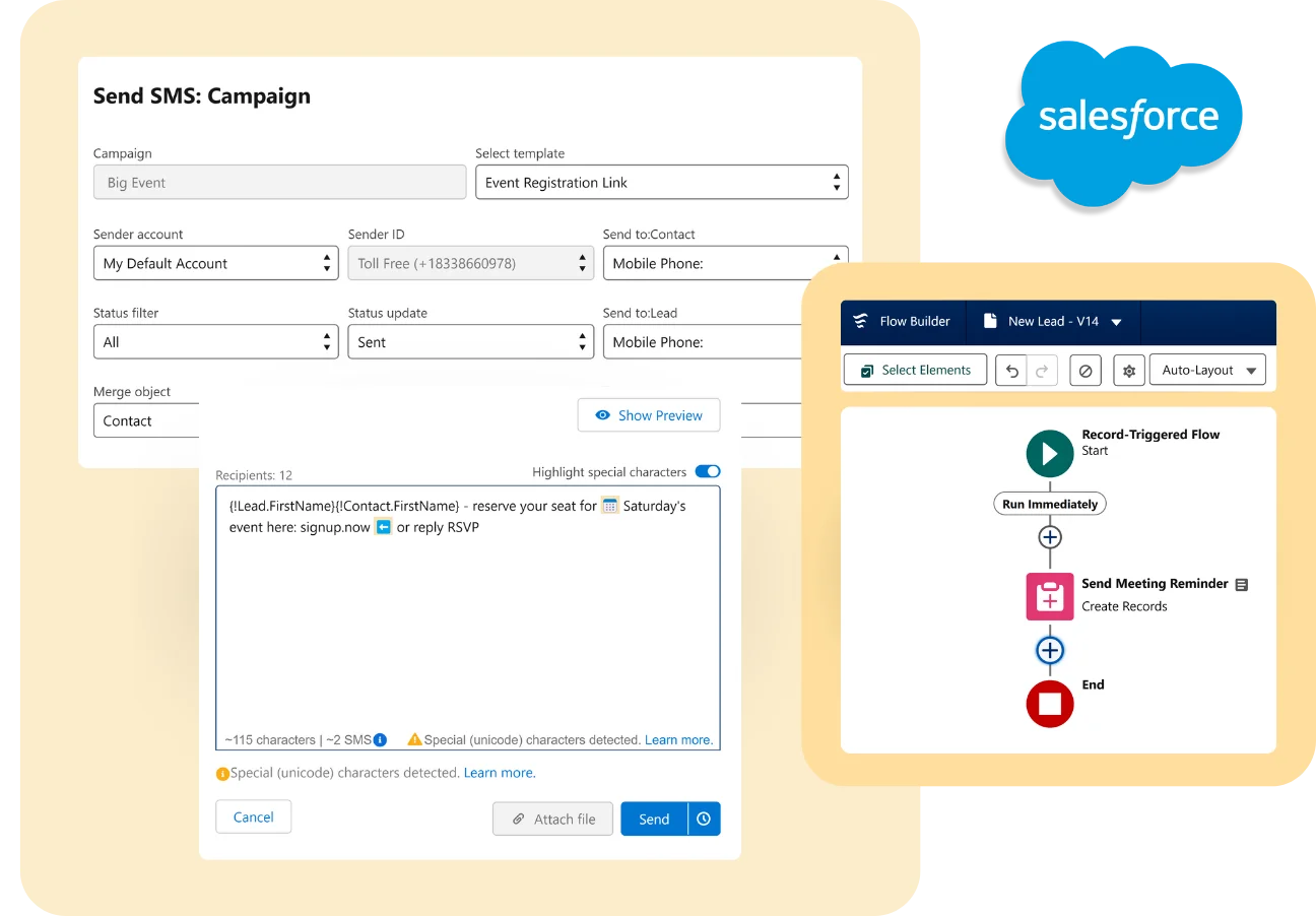 Image for Set up Salesforce text messaging with Sinch Engage in minutes