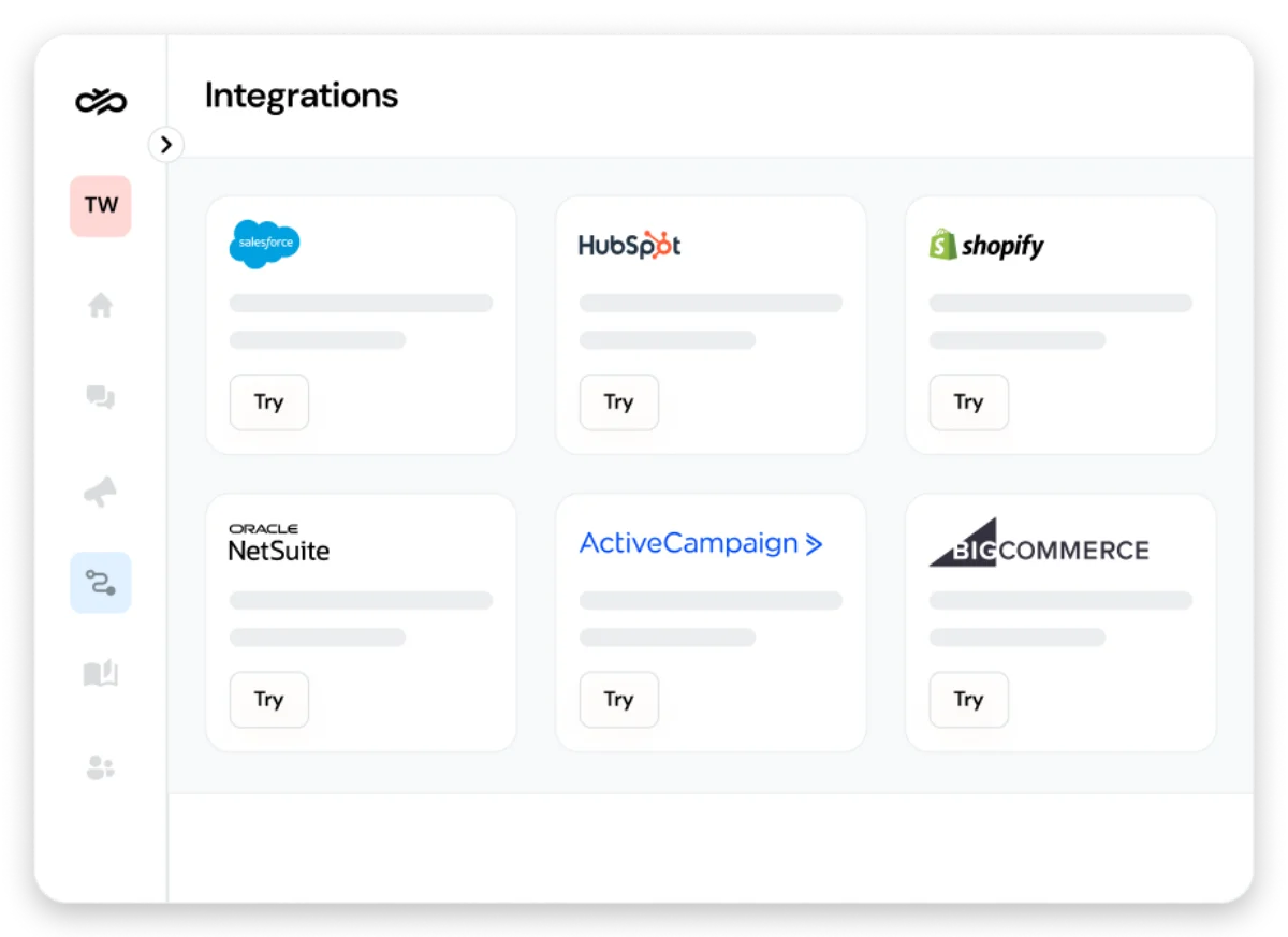 Image for Do a lot of customer messaging from within HubSpot, Salesforce, or another tool?