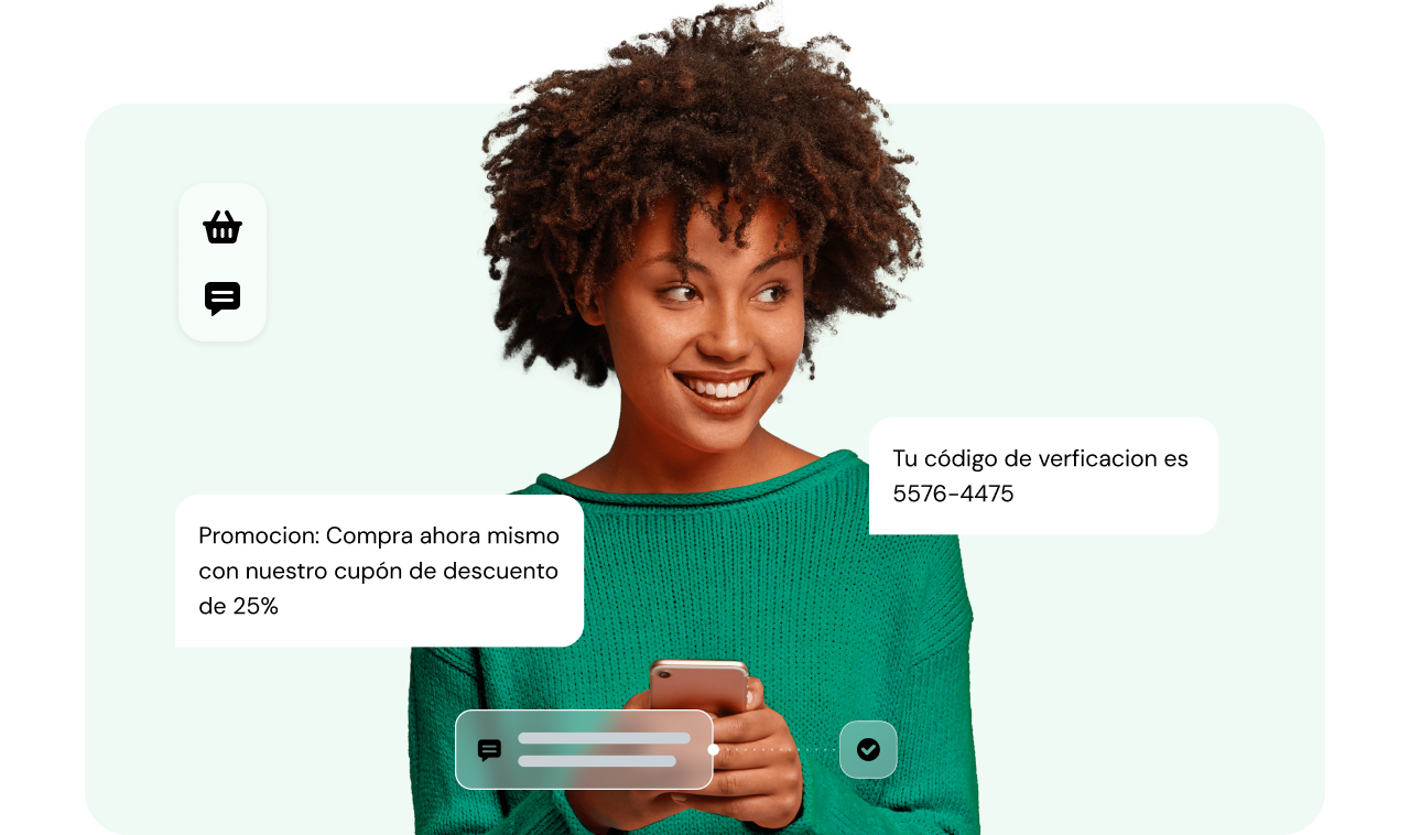 Image for Integra nuestra API de SMS* y comienza a enviar mensajes rápidamente