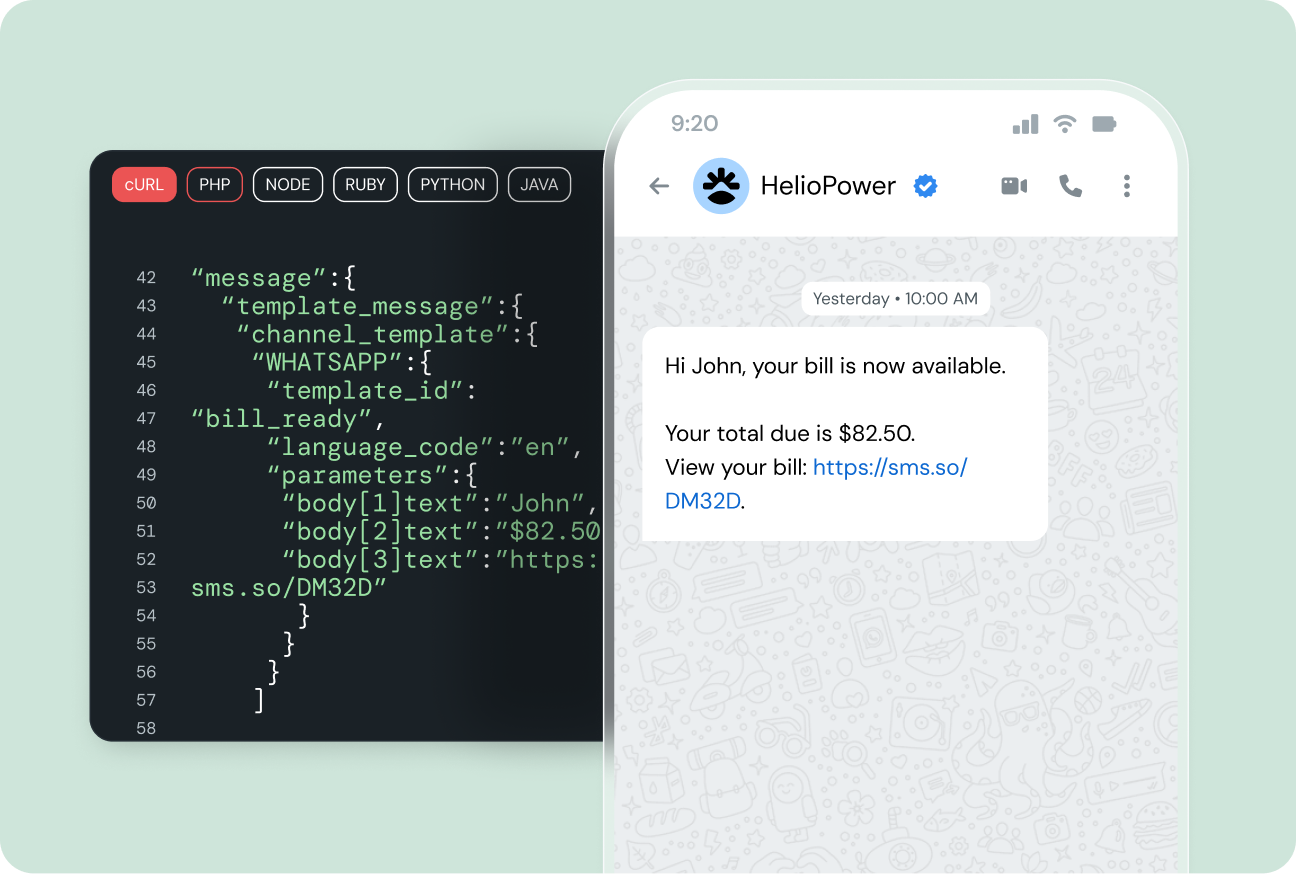 Channel Message Templates | Sinch Conversation API