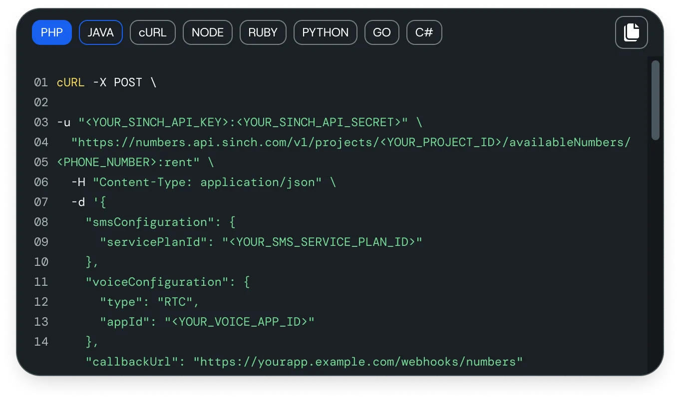 Api New Number Phone Number API | Sinch