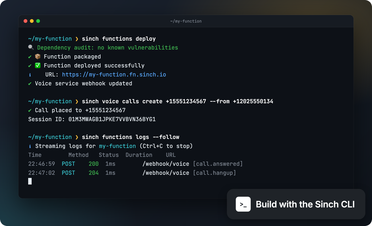 Image for Build, operate, and automate Sinch APIs with the Sinch CLI