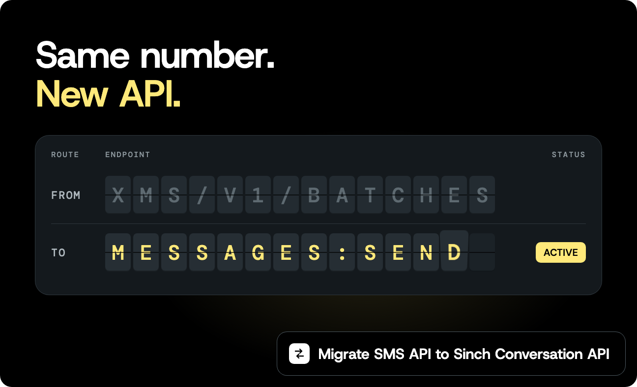 Image for Migrate from the Sinch SMS API to the Conversation API